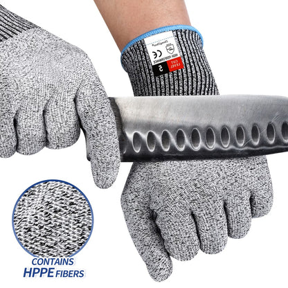 CE Certified EN388 Safety Gloves | Level 5 Cut Resistant & Abrasion Proof HPPE Work Gloves