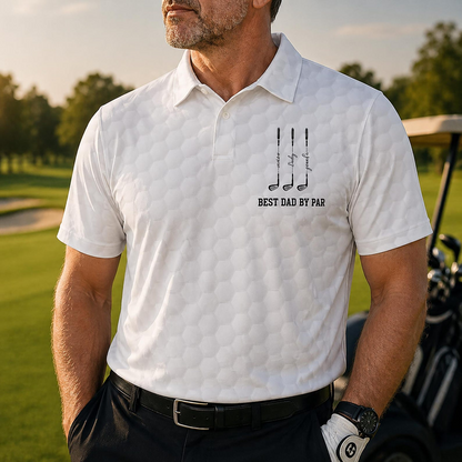 Best Dad Grandpa By Par Personalized Polo Shirt, Father's Day Golf Gift for Dad Grandpa, Custom Golf Polo Shirt