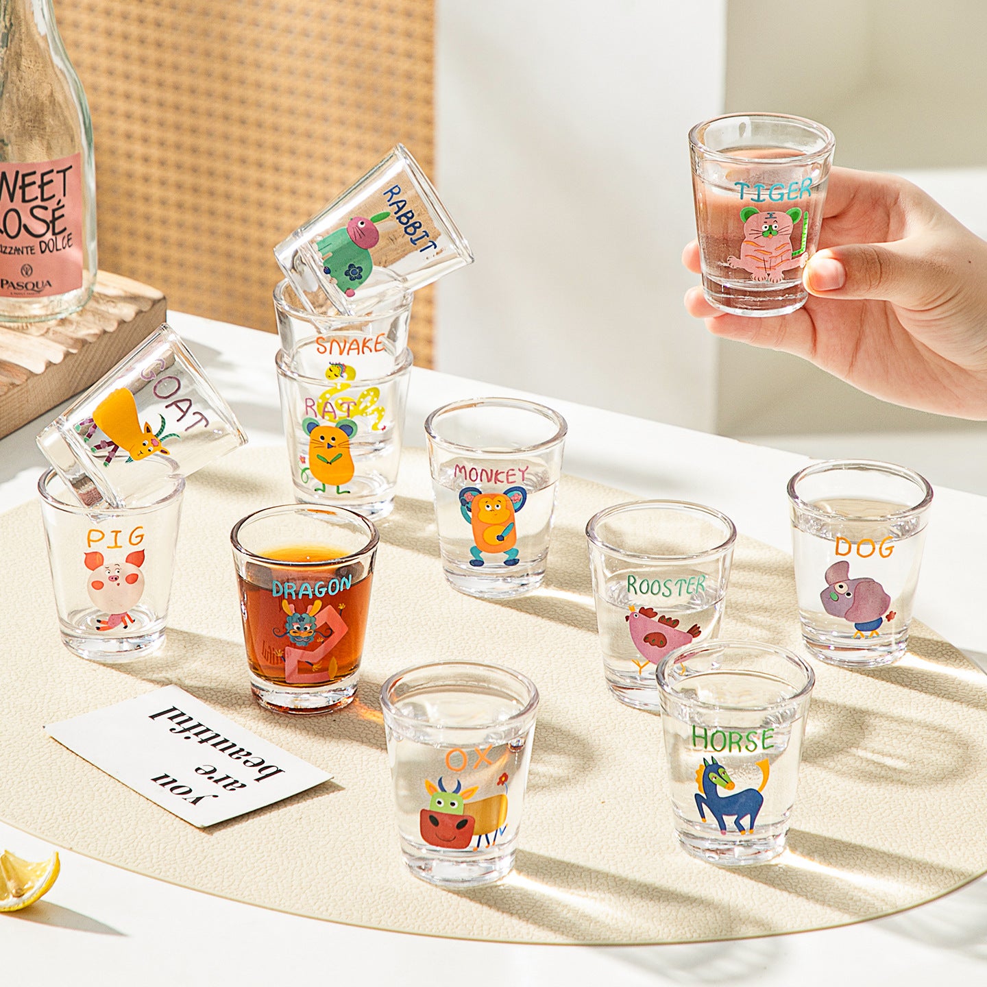Kawaii Glass Shot Cups | Cute Cartoon Mini Glasses for Soju, Sake & Espresso
