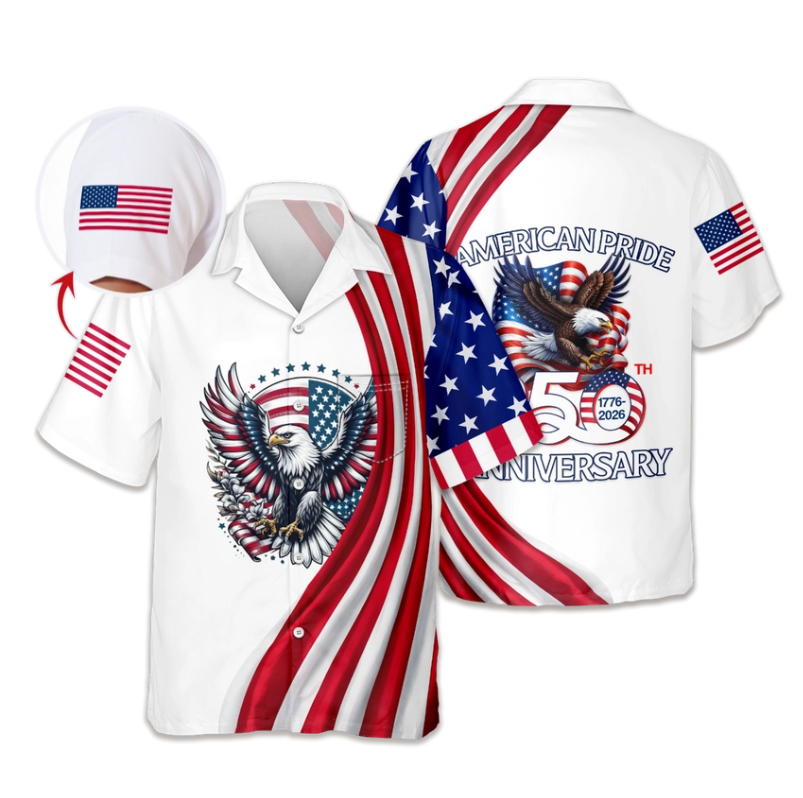 Custom Name American Pride Patriotic 250th Anniversary Eagle Hawaii Shirt
