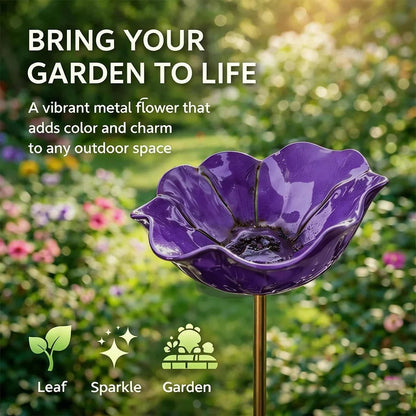 💖🌹Handmade Metal Flower Garden Stake🐦