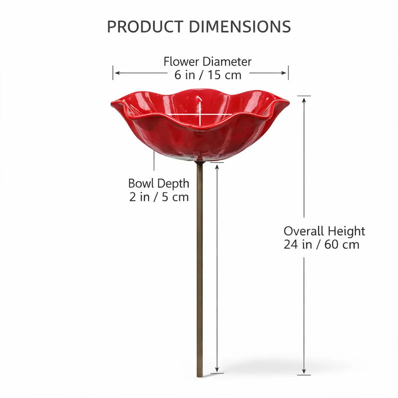 💖🌹Handmade Metal Flower Garden Stake🐦