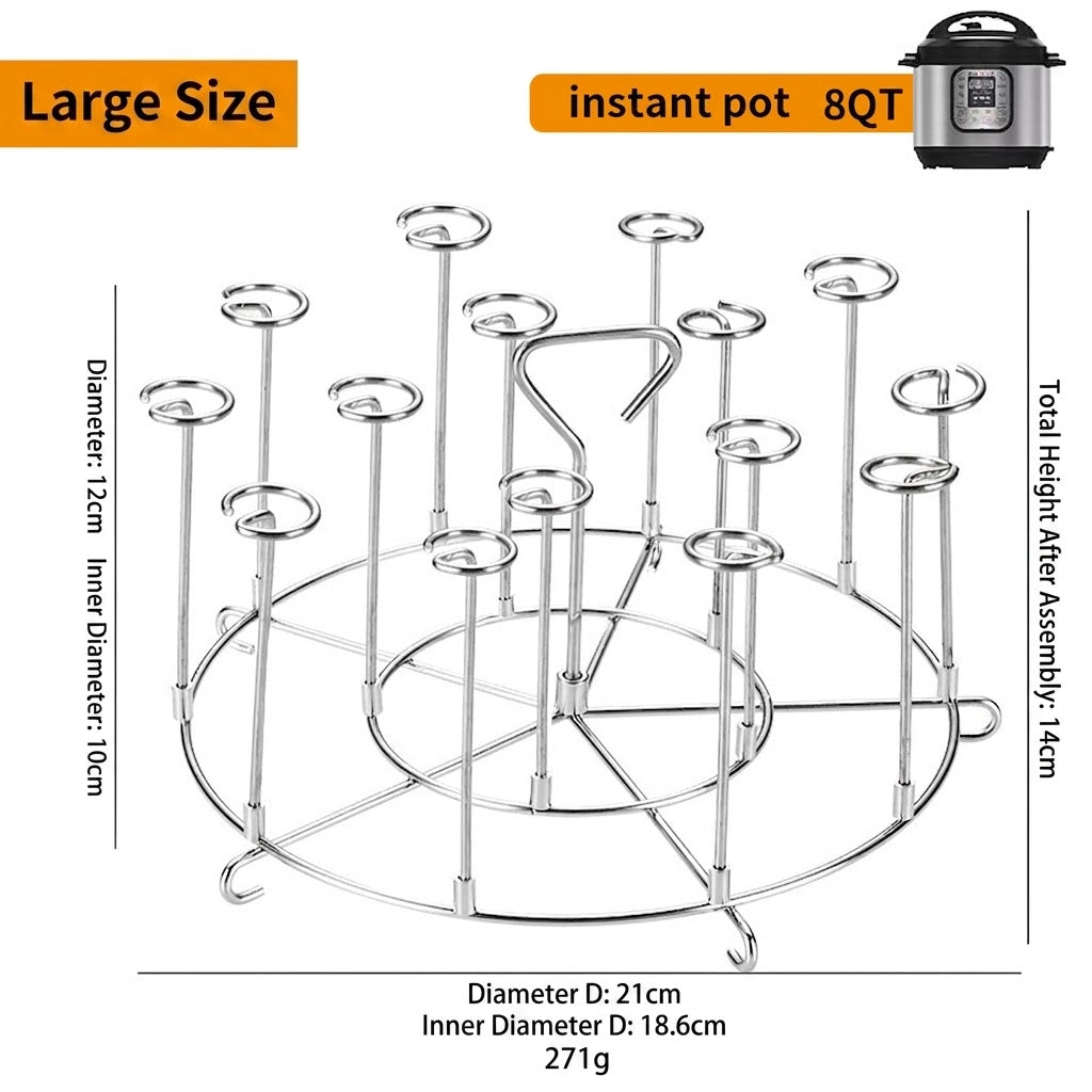 Universal Skewer Rack for Instant Pot & Air Fryer | Fits 6QT/8QT – Stainless Steel Kabob Holder