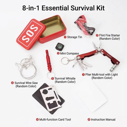 🌲 Ultimate Emergency Survival Kit | Portable SOS Outdoor Gear & Multi-Tool Box for Camping & Hiking