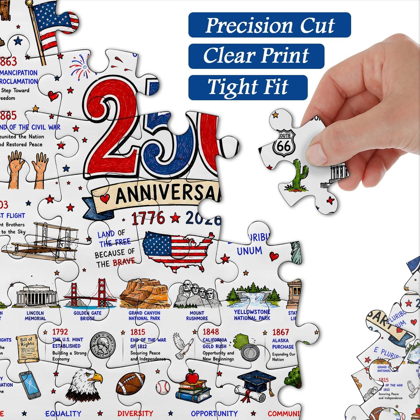 🧩 Patriotic America Jigsaw Puzzle 1000 Pieces 🎁 Free Shipping