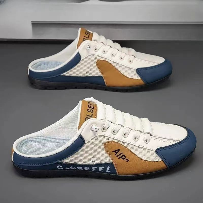 Men's Mesh Breathable Half Slippers