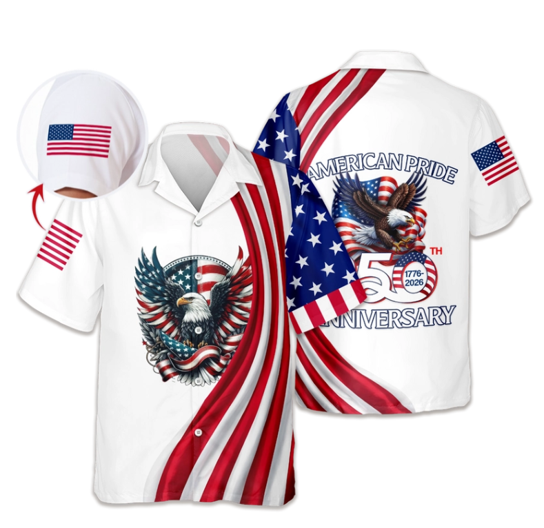 Custom Name American Pride Patriotic 250th Anniversary Eagle Hawaii Shirt