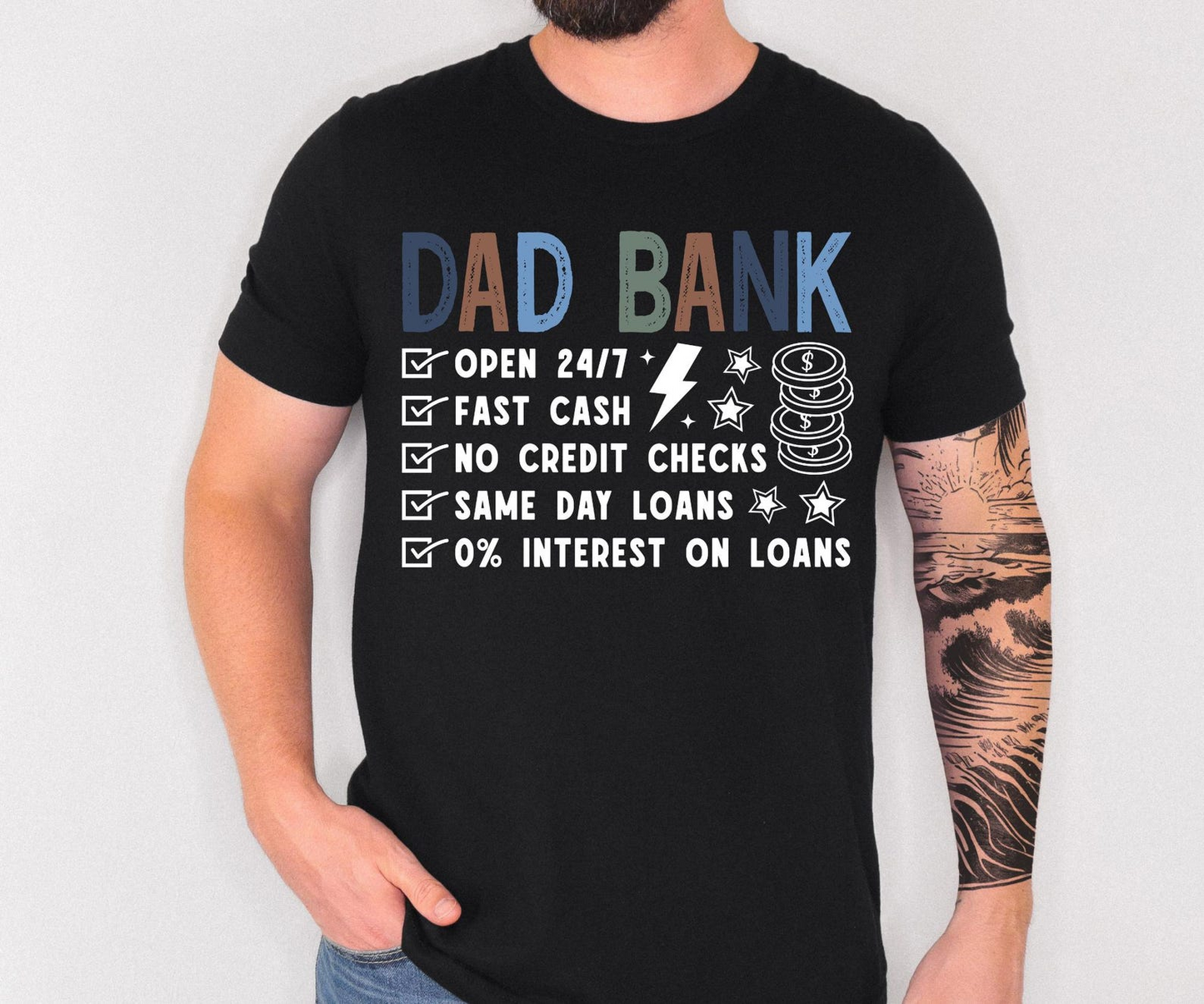 Funny Dad Shirt, Dad Bank Shirt, Fathers Day Shirt, Dad Gift Funny, Dad Joke Shirt, Gift For Dad From Kids, New Dad Shirt, Dad Life Tee