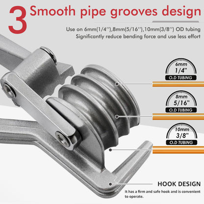 🔧 Heavy Duty 3-in-1 Tube Bender | 180° Pipe Bending Tool for Copper, Brass & Aluminum