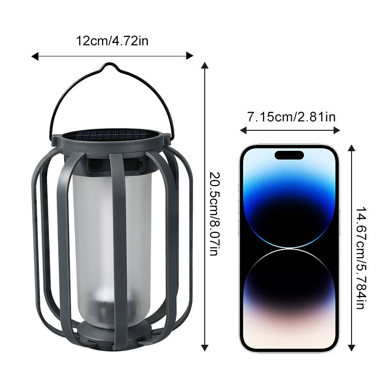 Solar Retro Camping Lantern | Waterproof LED Flame Light with Tripod for Patio & Tent