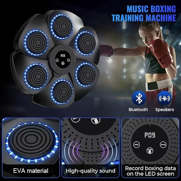 🥊 Smart Music Boxing Machine | Wall-Mounted Bluetooth Punching Target with Free Gloves