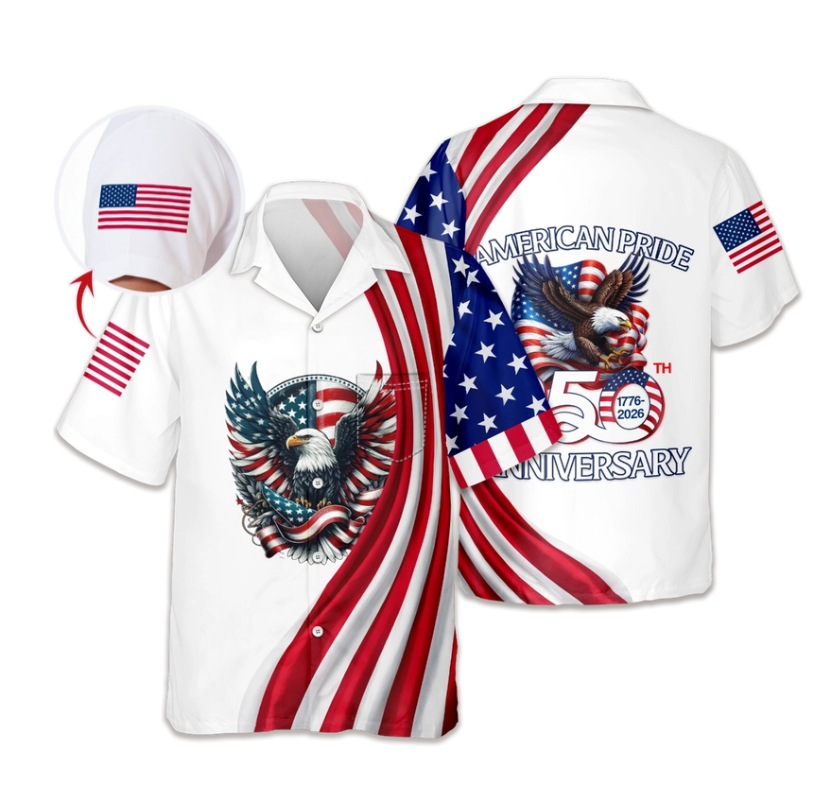 Custom Name American Pride Patriotic 250th Anniversary Eagle Hawaii Shirt