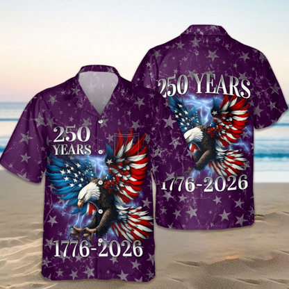 Personalized 250th Anniversary Eagle Patriotic American Hawaiian Shirts
