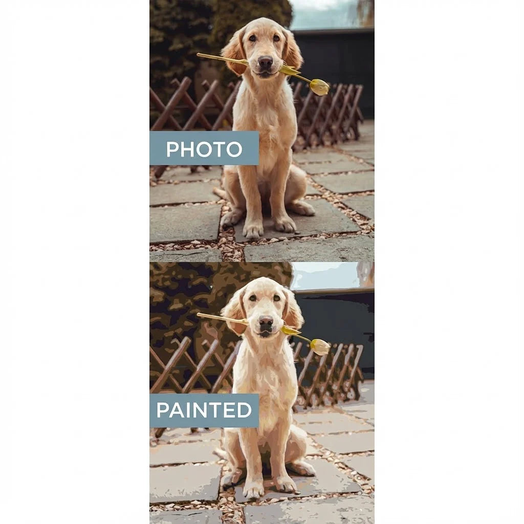 🎨 Custom Photo Paint by Numbers Kit | 12" x 16" (30x40cm) with Easy DIY Wooden Frame