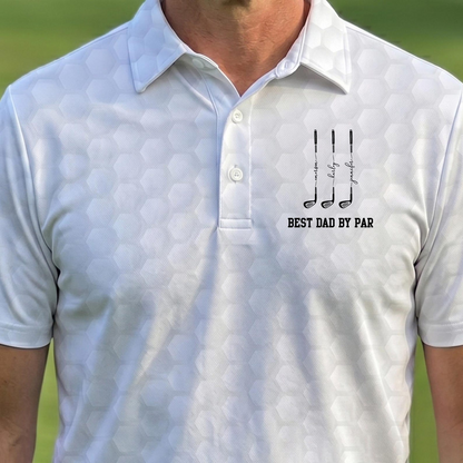 Best Dad Grandpa By Par Personalized Polo Shirt, Father's Day Golf Gift for Dad Grandpa, Custom Golf Polo Shirt