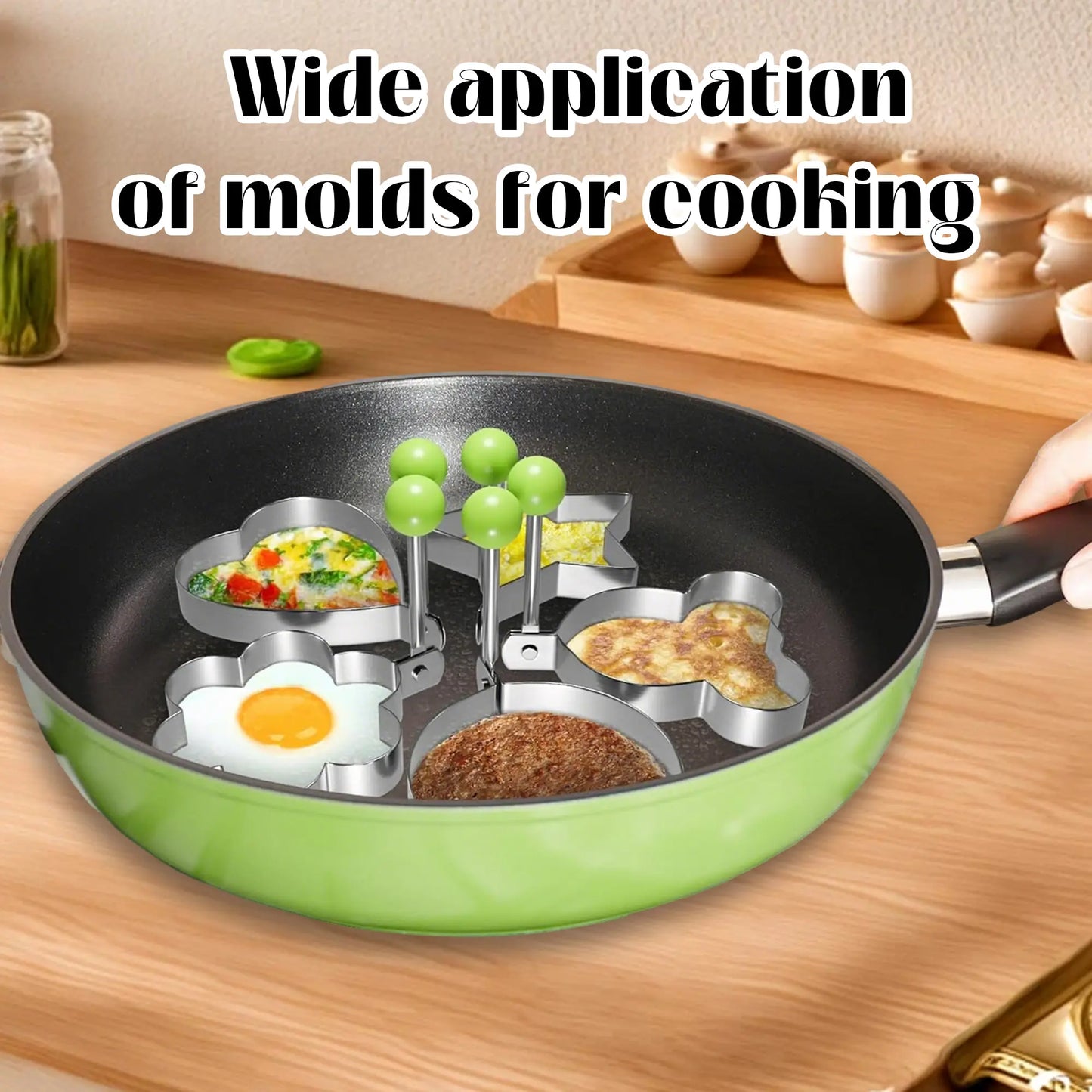 🍳 5-Piece Fun Shape Egg & Pancake Molds | Turn Boring Breakfasts into Kids' Favorites