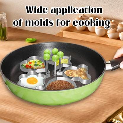 🍳 5-Piece Fun Shape Egg & Pancake Molds | Turn Boring Breakfasts into Kids' Favorites