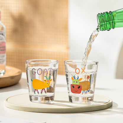 Kawaii Glass Shot Cups | Cute Cartoon Mini Glasses for Soju, Sake & Espresso