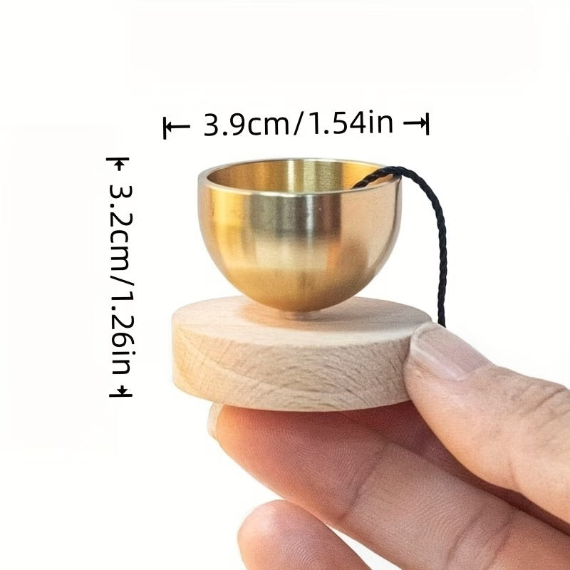 Zen Brass Mindfulness Chime | Solid Wood Meditation Bell for Relaxation & Yoga