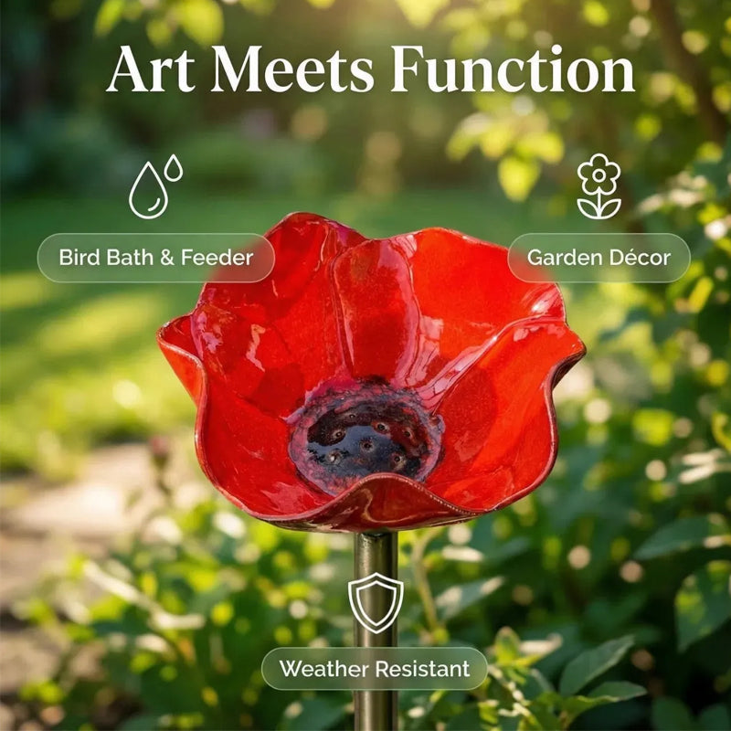 💖🌹Handmade Metal Flower Garden Stake🐦