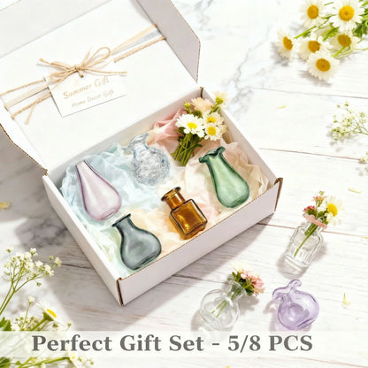 Mini Glass Vase Fridge Magnets Set – Magnetic Bud Vases for Real Flowers & Home Decor