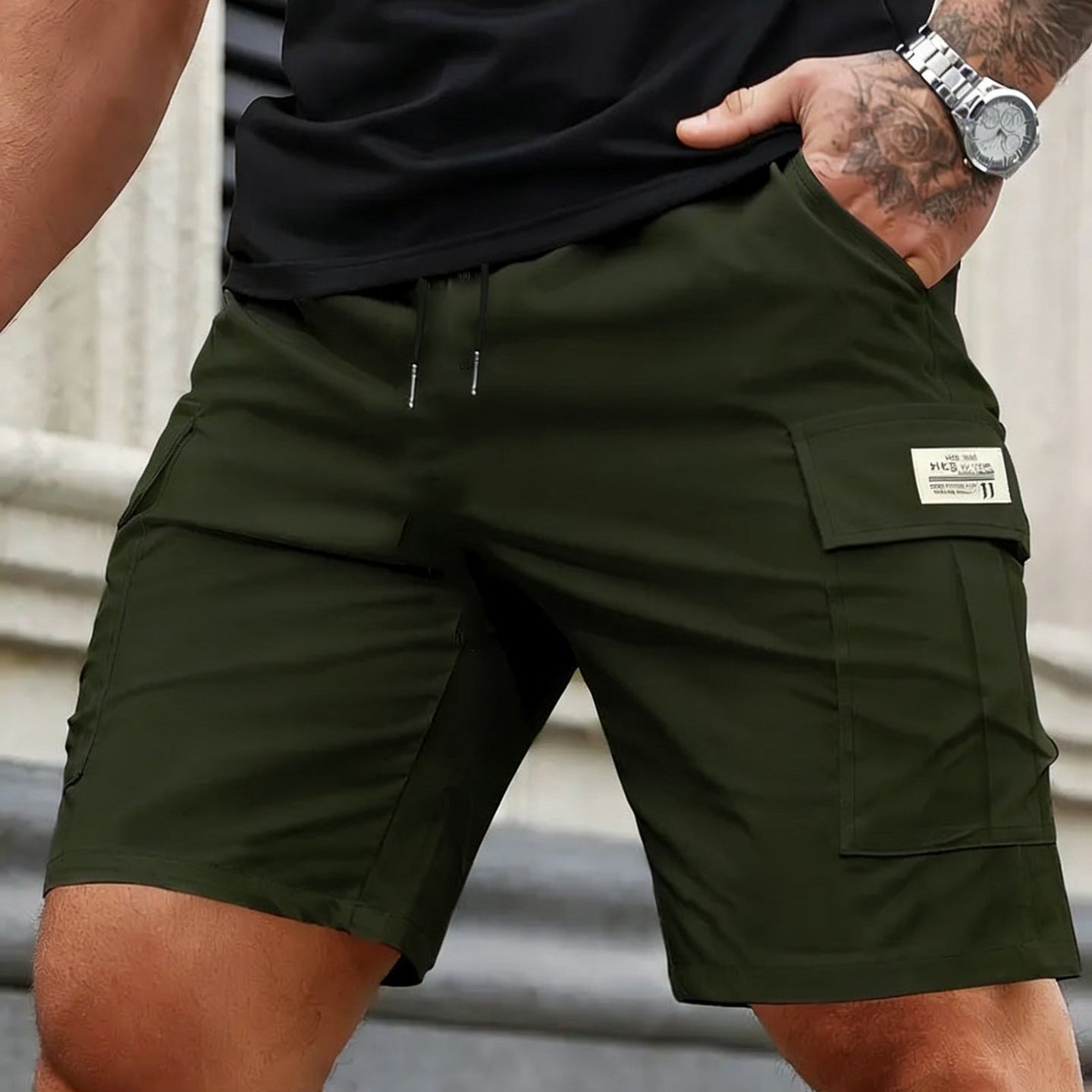50% Off！Men’s Summer Quick‑Dry Cargo Shorts Loose Fit Knee Length