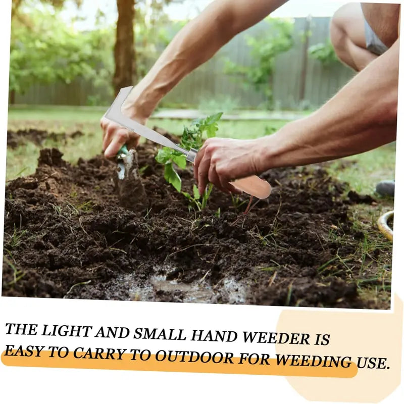 2026 Crack Weeder Tool 12" Stainless Steel Manual Grass Puller with Beech Wood Handle for Sidewalk Driveways Patio Paver Narrow