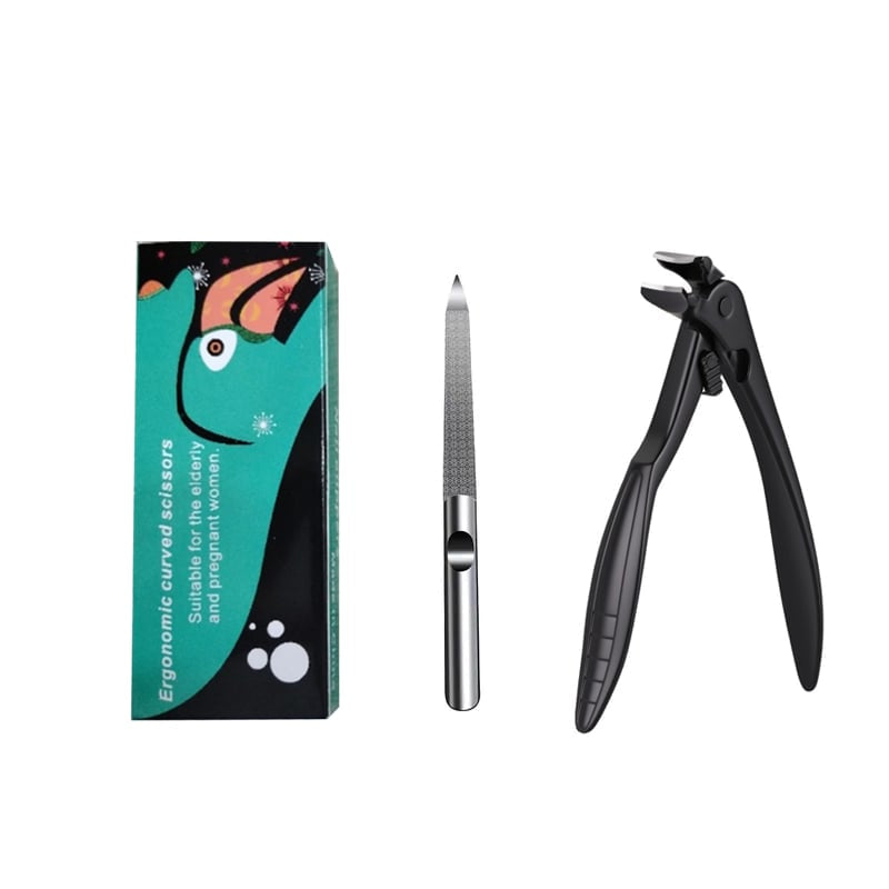 🏆35K+ SOLD! 🥳✂️ Black Curved Nail Clipper – Ergonomic & Easy for Seniors 🖤🎖️