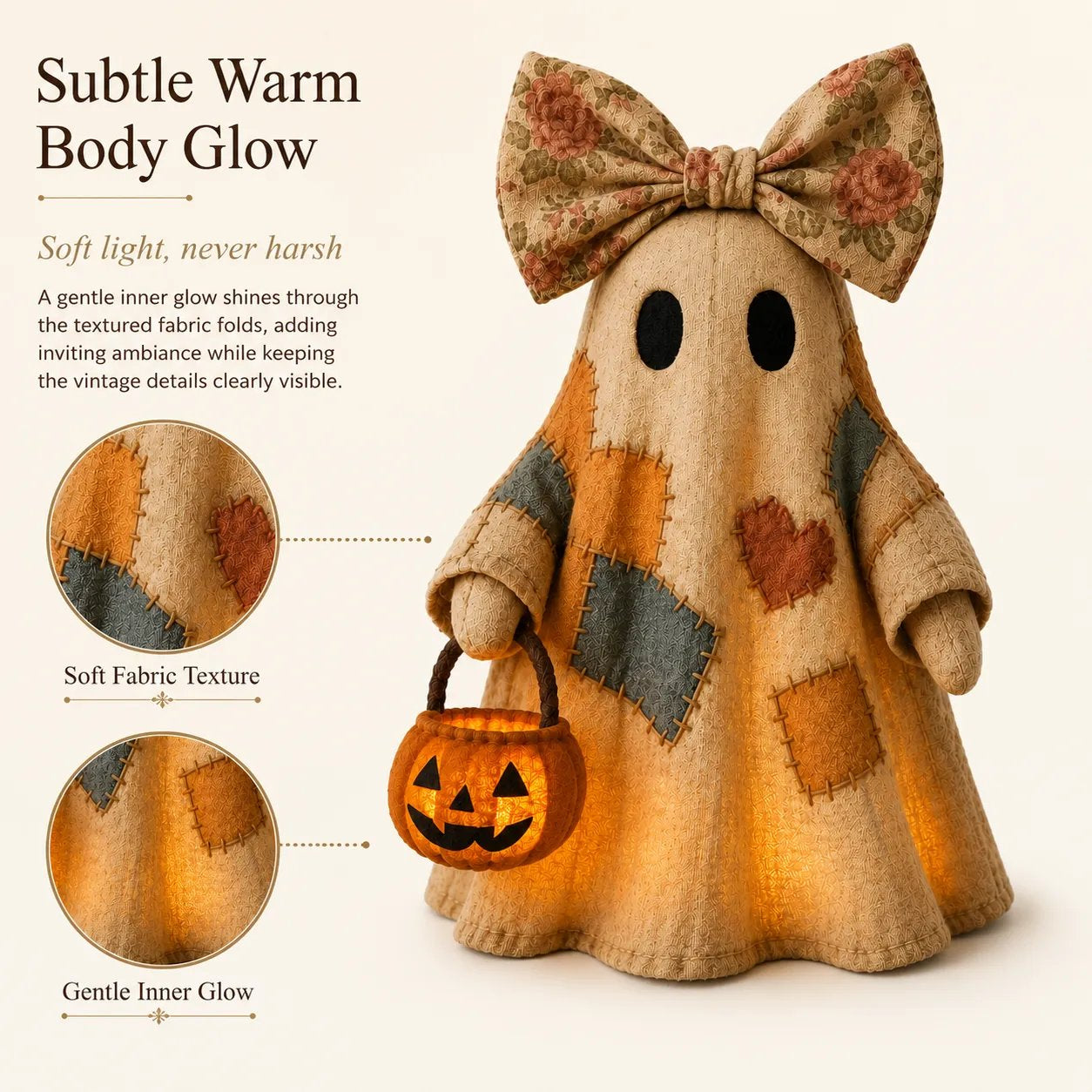 Lighted Vintage Patchwork Ghost 👻  Free Shipping