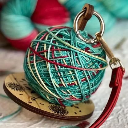 Portable Wooden Yarn Holder with Wrist Strap | Tangle-Free Yarn Spinner & Dispenser for Knitting & Crochet