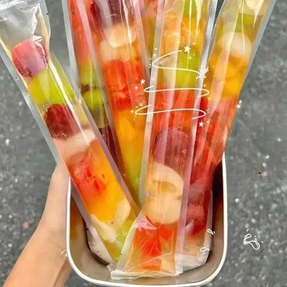 Premium DIY Popsicle Bags with Zip-Top Seal | Food-Grade Disposable Ice Pop Pouches