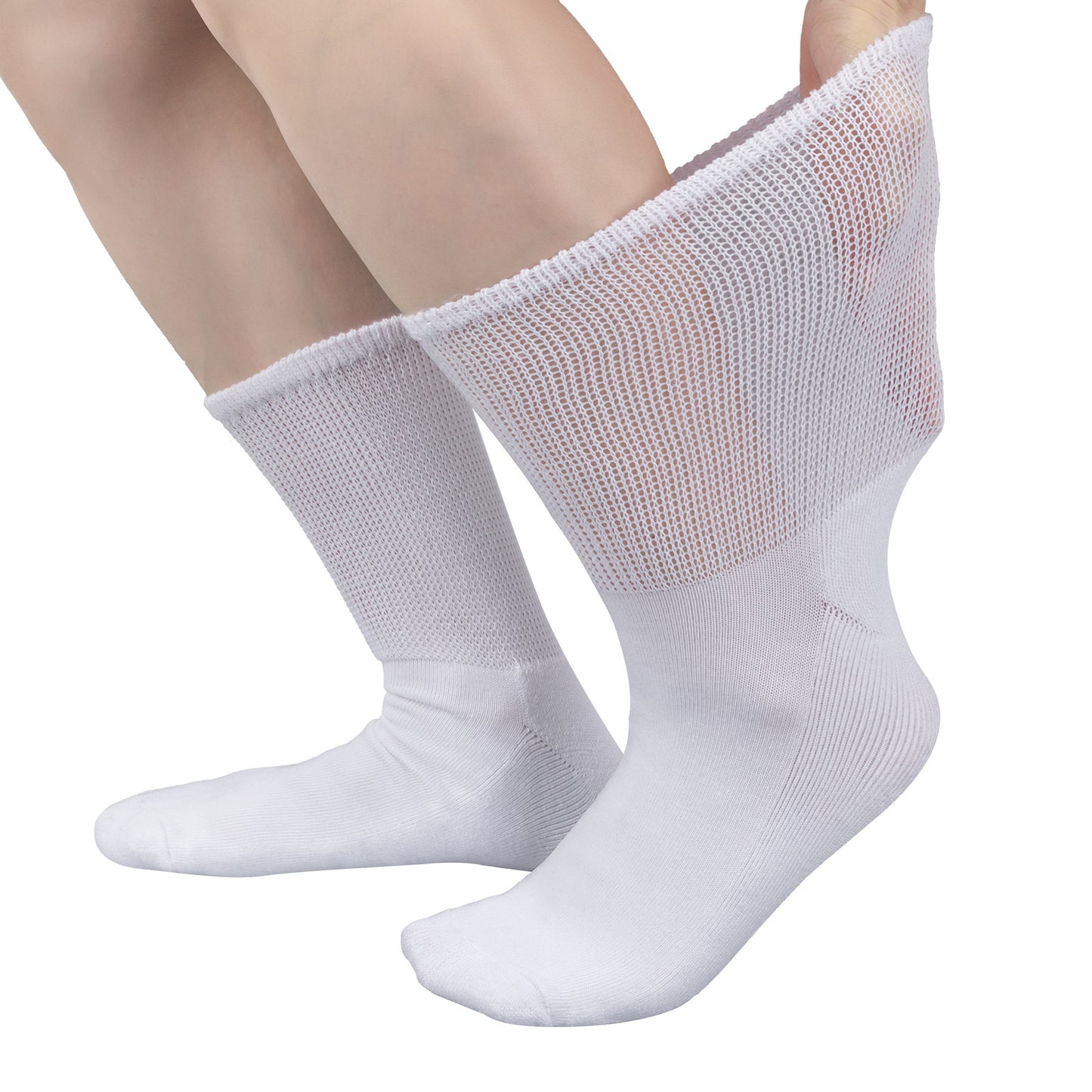 Extra Wide Non-Binding Socks | Premium Cushioned Mid-Calf Socks for Swollen Feet & Wide Calves