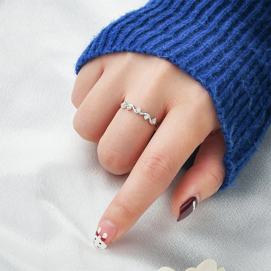 S925 Survived Too Many Storms Raindrop Ring