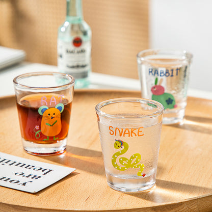 Kawaii Glass Shot Cups | Cute Cartoon Mini Glasses for Soju, Sake & Espresso