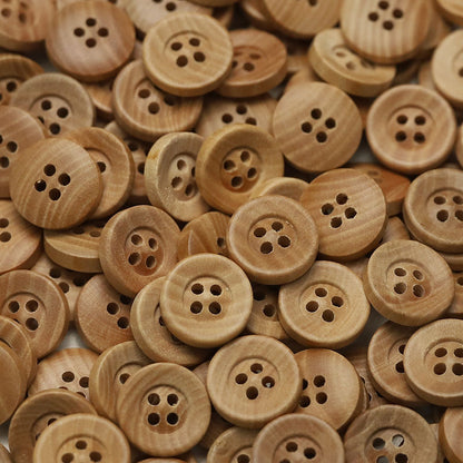 Natural Wood Buttons (2 & 4 Hole) — Sewing Supplies for Baby Clothes, Shirts & Cardigans