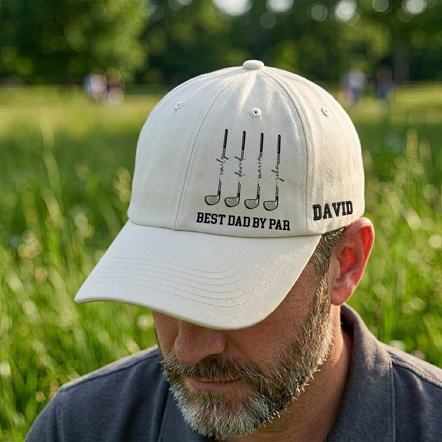 Custom Golf Hat for Dad, Personalized Best Dad By Par Cap, Custom Golfer Gift for Him, Father’s Day Gift