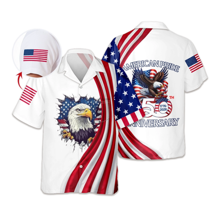 Custom Name American Pride Patriotic 250th Anniversary Eagle Hawaii Shirt