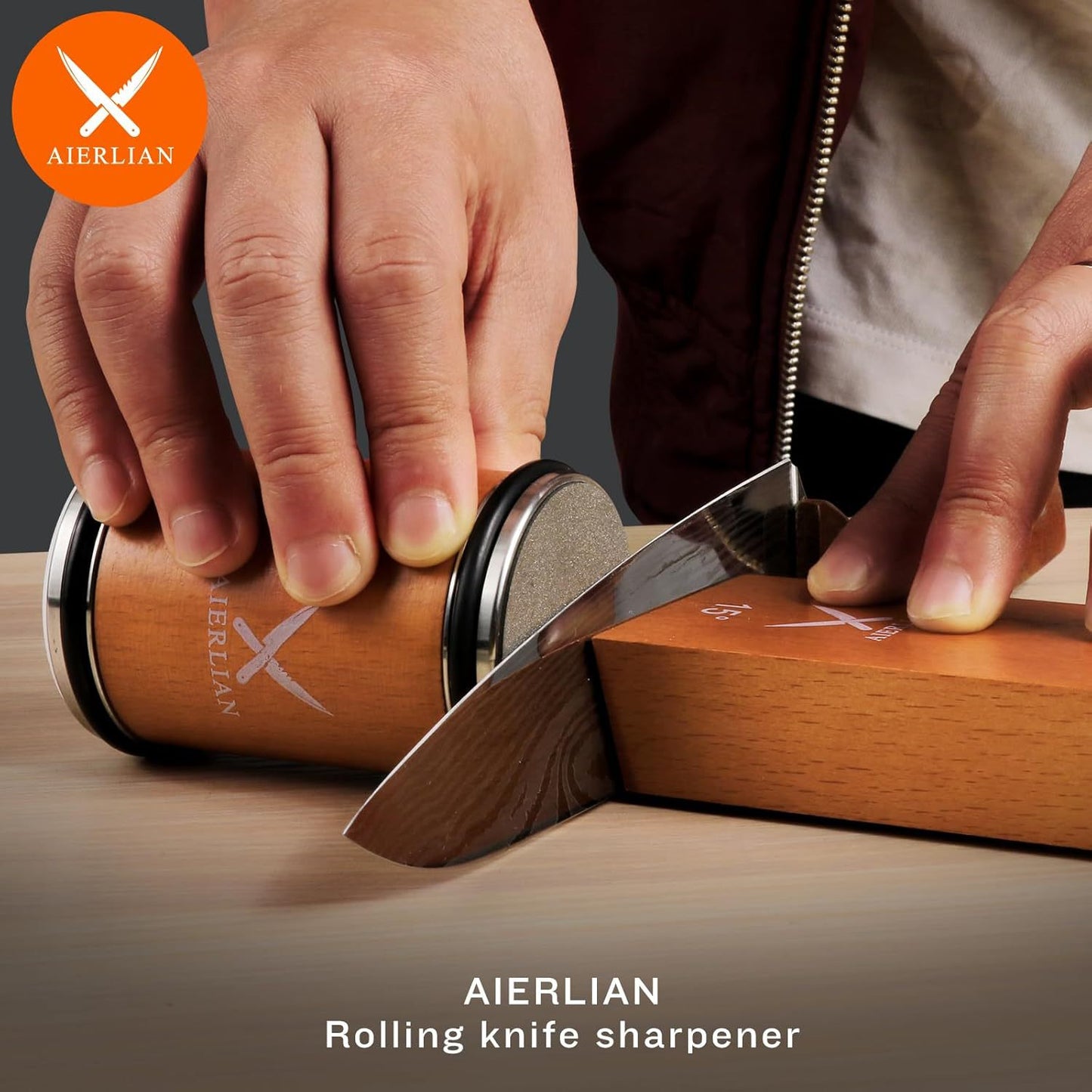 Precision Magnetic Rolling Knife Sharpener | Premium Adjustable Angle Sharpening Kit with Diamond & Tungsten Discs