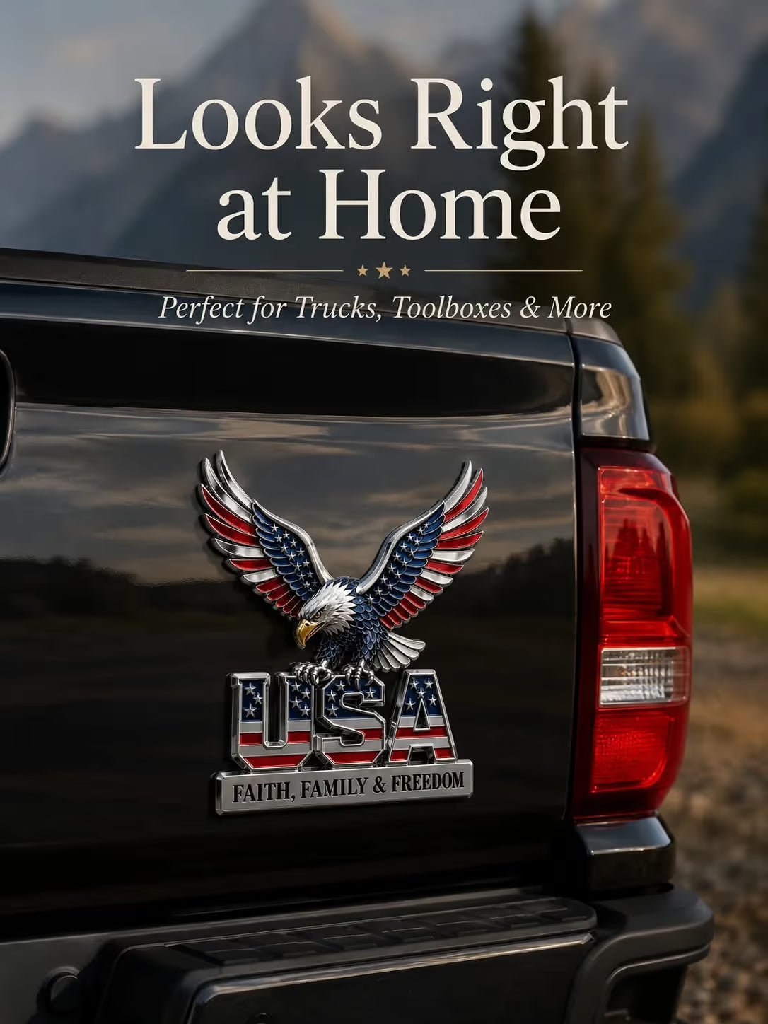 ★USA Faith, Family & Freedom★ Metal Emblem