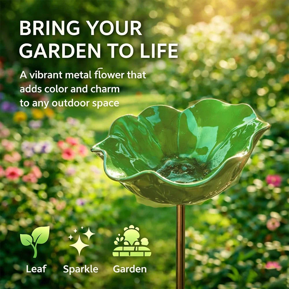 💖🌹Handmade Metal Flower Garden Stake🐦