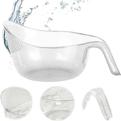 ✨ Crystal Clear Multifunctional Strainer Bowl | Wash Rice, Quinoa & Berries Effortlessly | Everyday Kitchen Essential