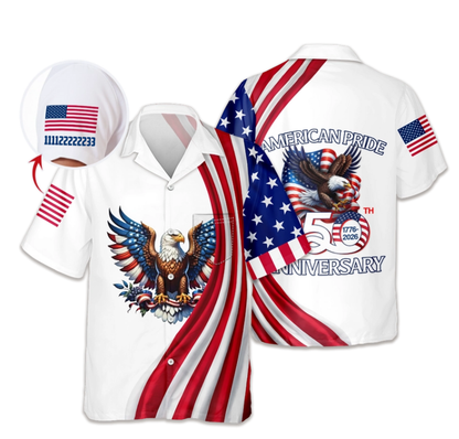 Custom Name American Pride Patriotic 250th Anniversary Eagle Hawaii Shirt