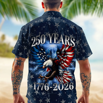 Personalized 250th Anniversary Eagle Patriotic American Hawaiian Shirts
