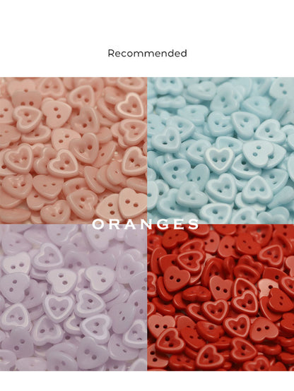 Handcrafted Heart Ceramic Buttons — 14.5mm 2-Hole Colorful Fasteners for Kids' Knitwear & Cardigans