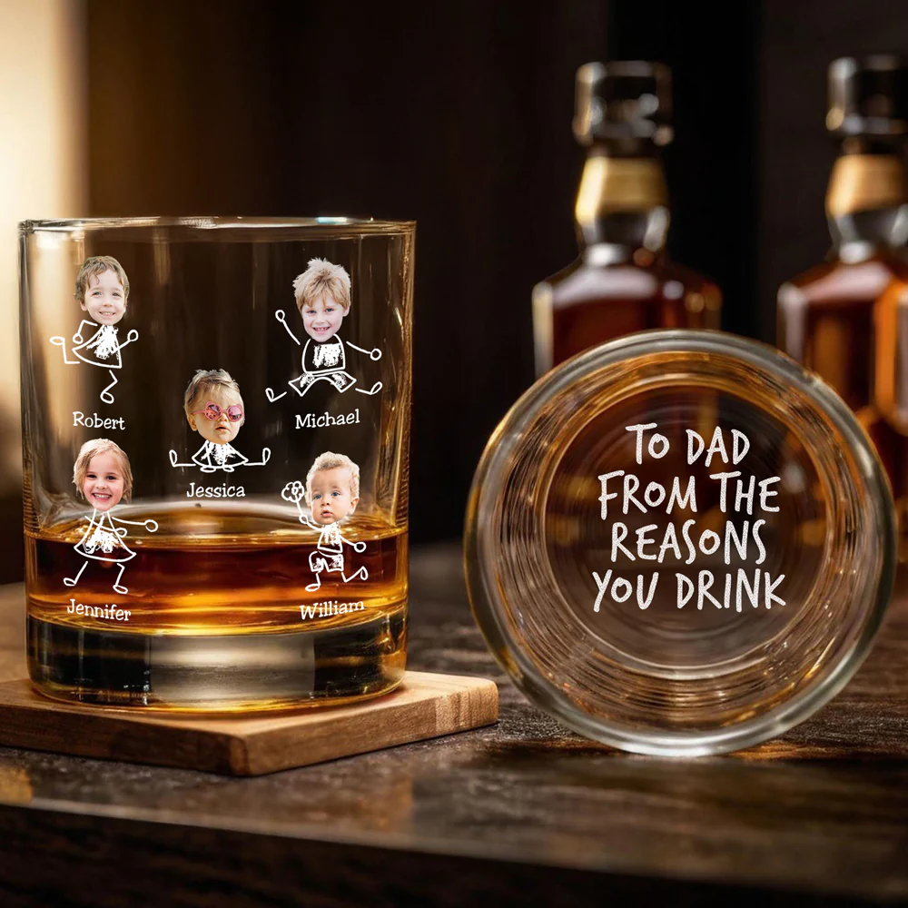 Custom Photo To Dad From The Reasons You Drink Rock Glass