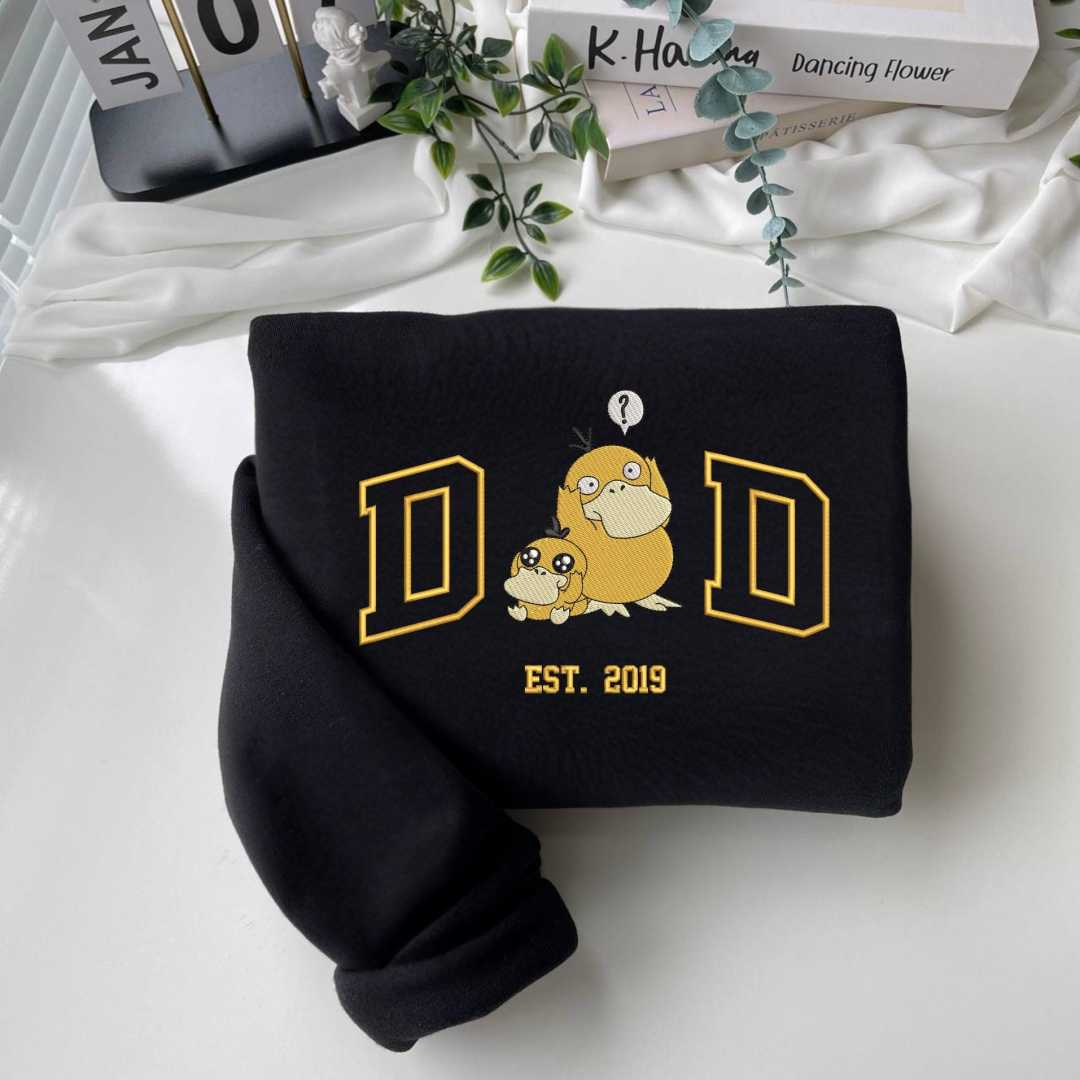 Custom Cartoon PKM DAD Embroidered Shirt