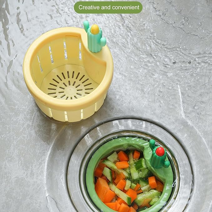 Magic Cactus Sink Strainer | Touch-Free Push-to-Dump Kitchen Drain Filter
