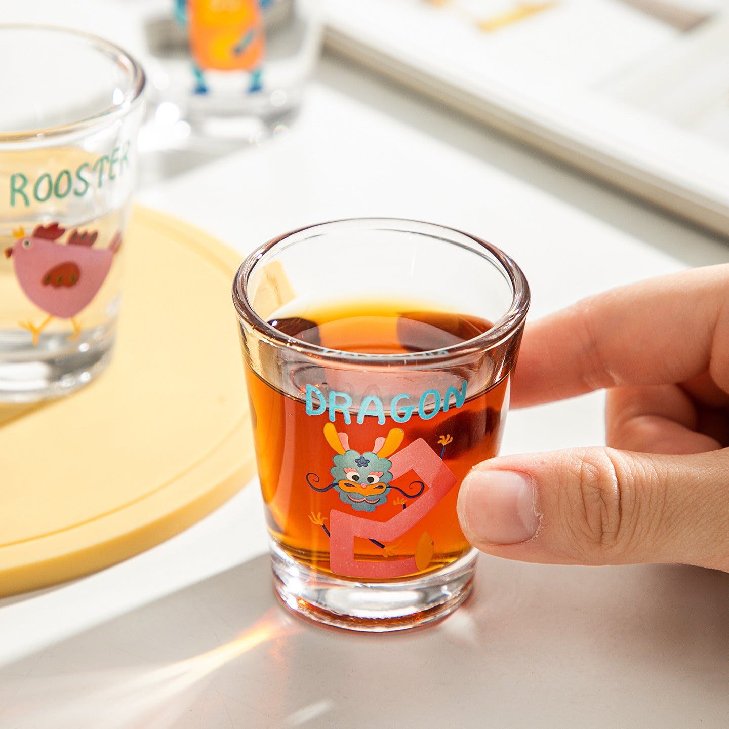 Kawaii Glass Shot Cups | Cute Cartoon Mini Glasses for Soju, Sake & Espresso