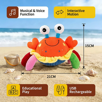 Interactive Musical Crab with Voice Function – Moving Educational Toy for Babies