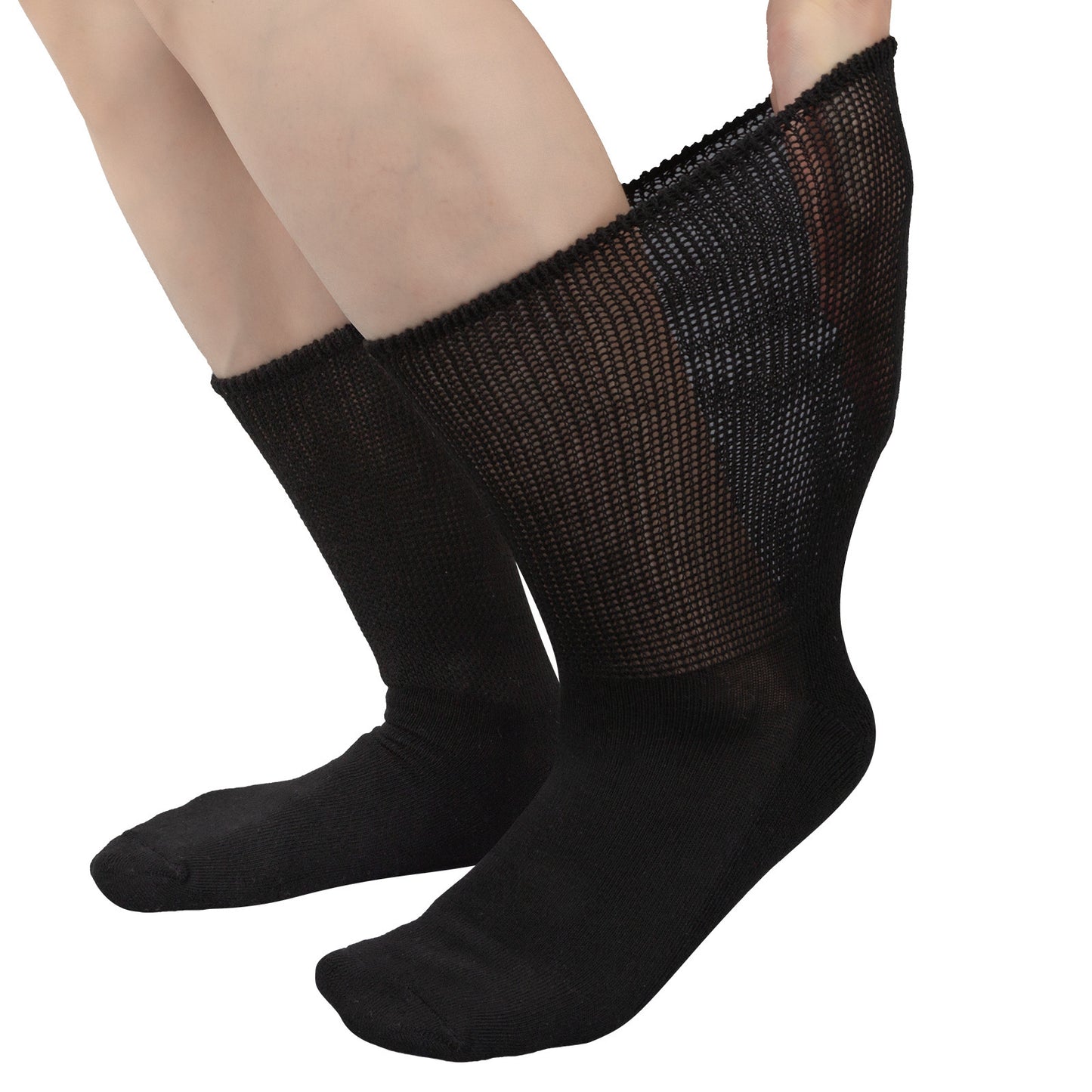 Extra Wide Non-Binding Socks | Premium Cushioned Mid-Calf Socks for Swollen Feet & Wide Calves
